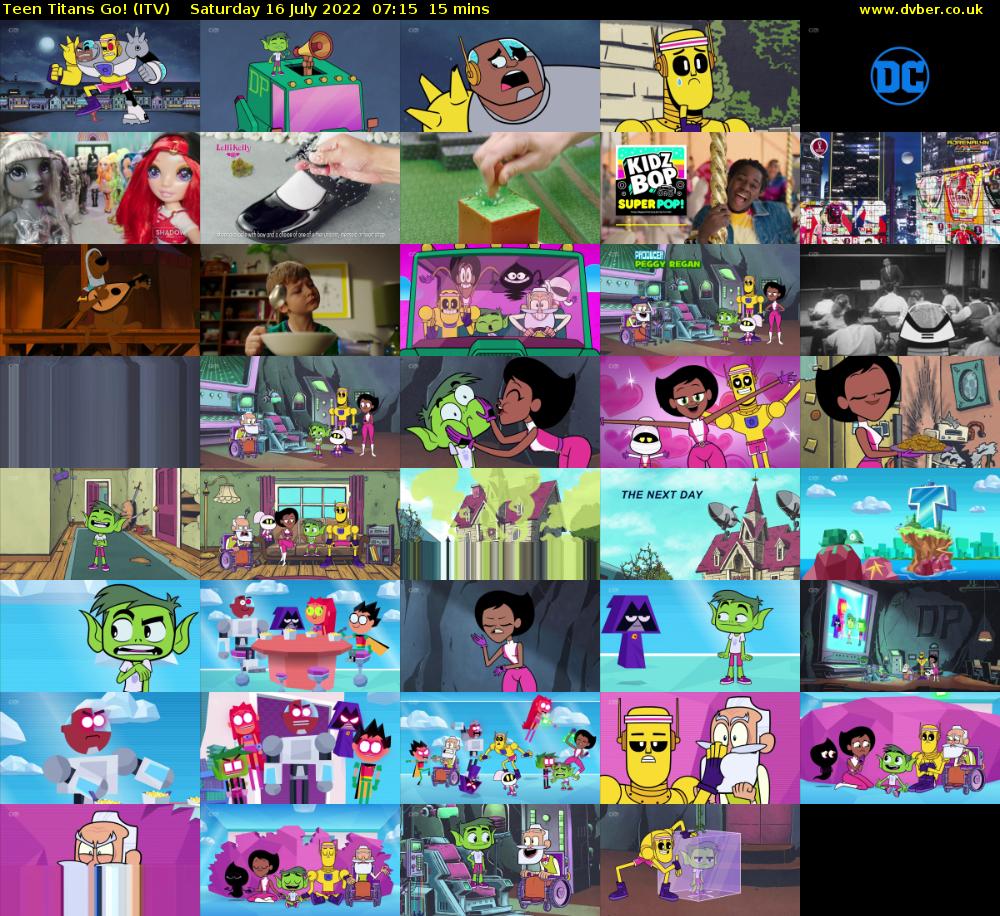 Teen Titans Go! (ITV) Saturday 16 July 2022 07:15 - 07:30