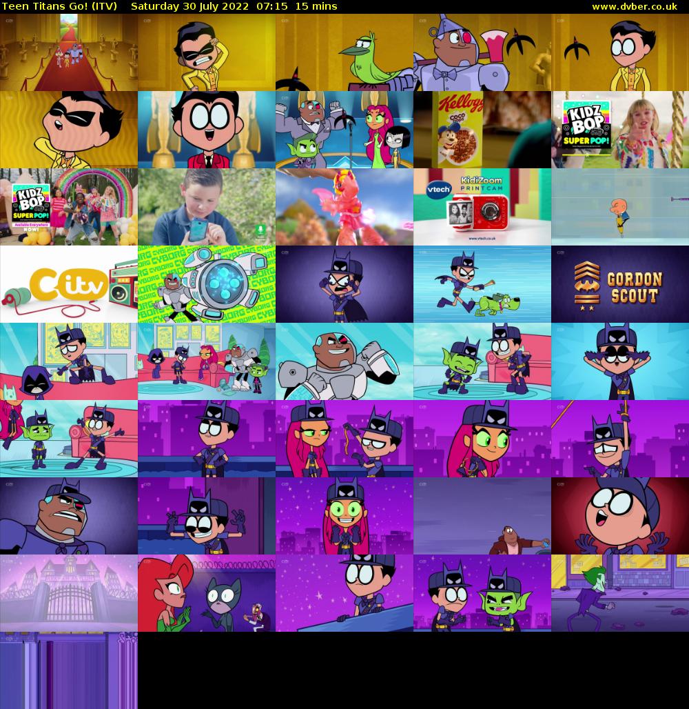 Teen Titans Go! (ITV) Saturday 30 July 2022 07:15 - 07:30