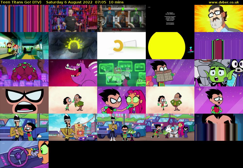 Teen Titans Go! (ITV) Saturday 6 August 2022 07:05 - 07:15