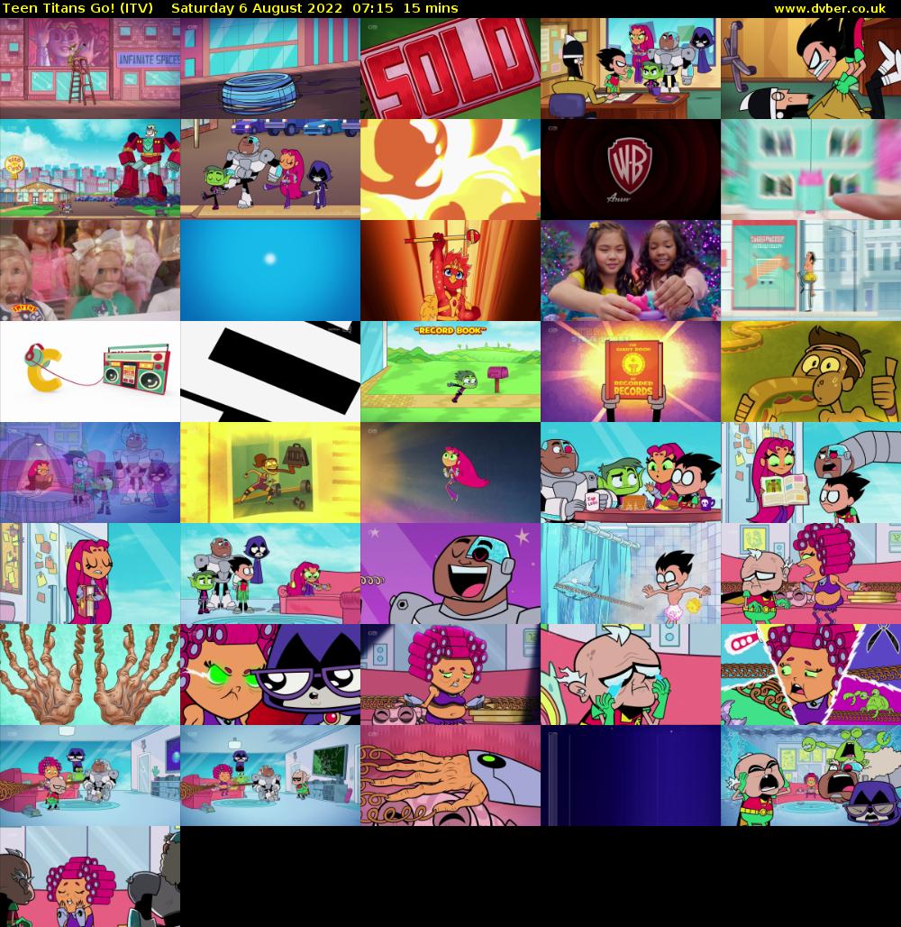 Teen Titans Go! (ITV) Saturday 6 August 2022 07:15 - 07:30