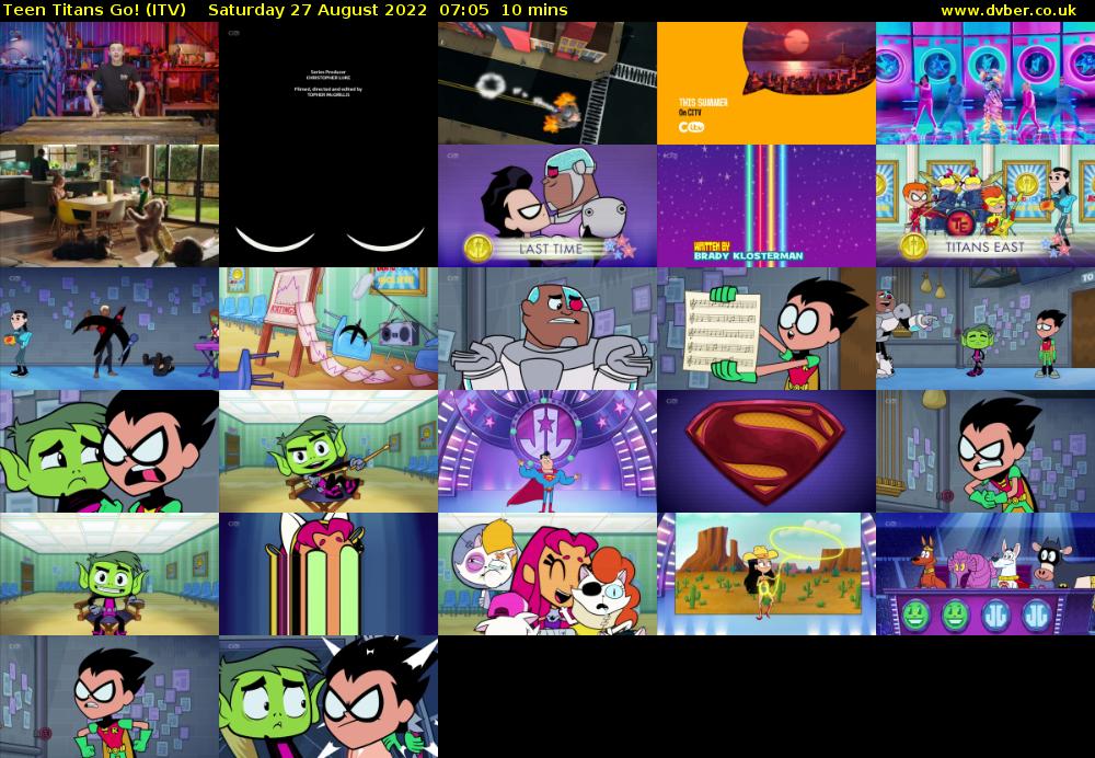 Teen Titans Go! (ITV) Saturday 27 August 2022 07:05 - 07:15