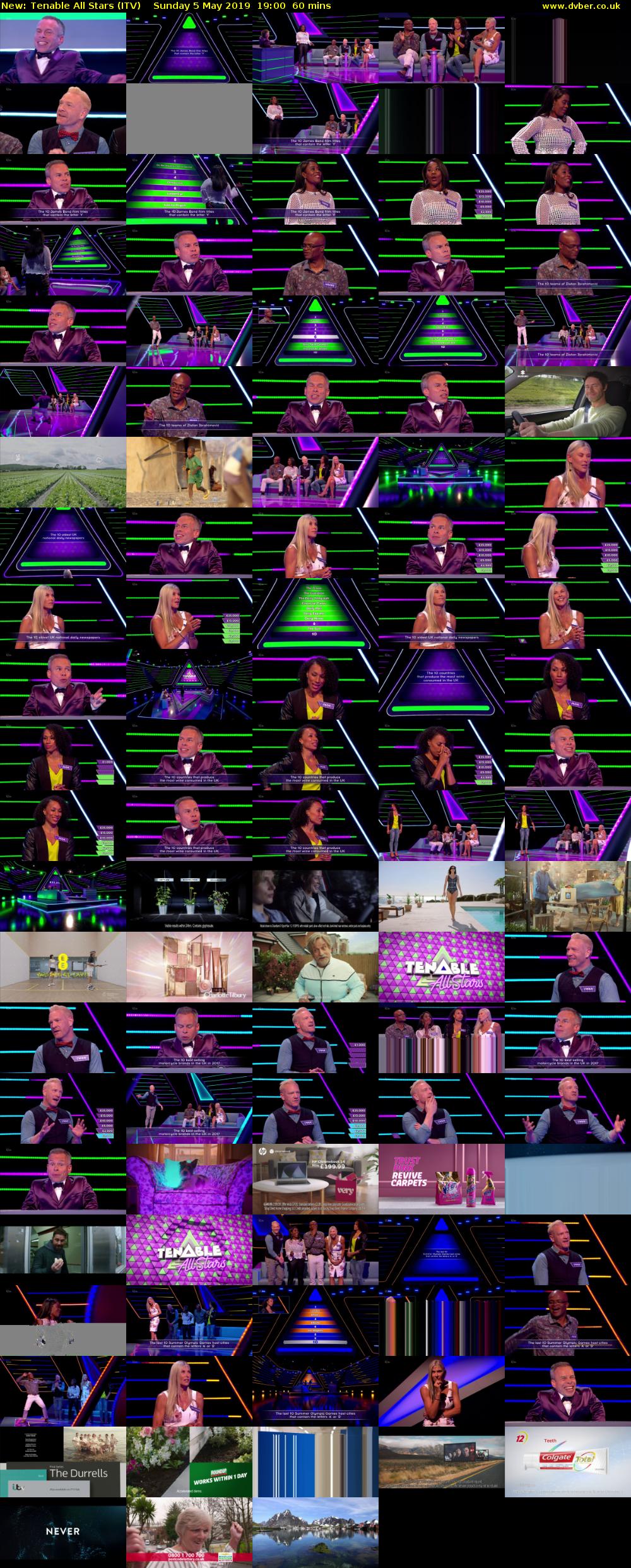 Tenable All Stars (ITV) Sunday 5 May 2019 19:00 - 20:00