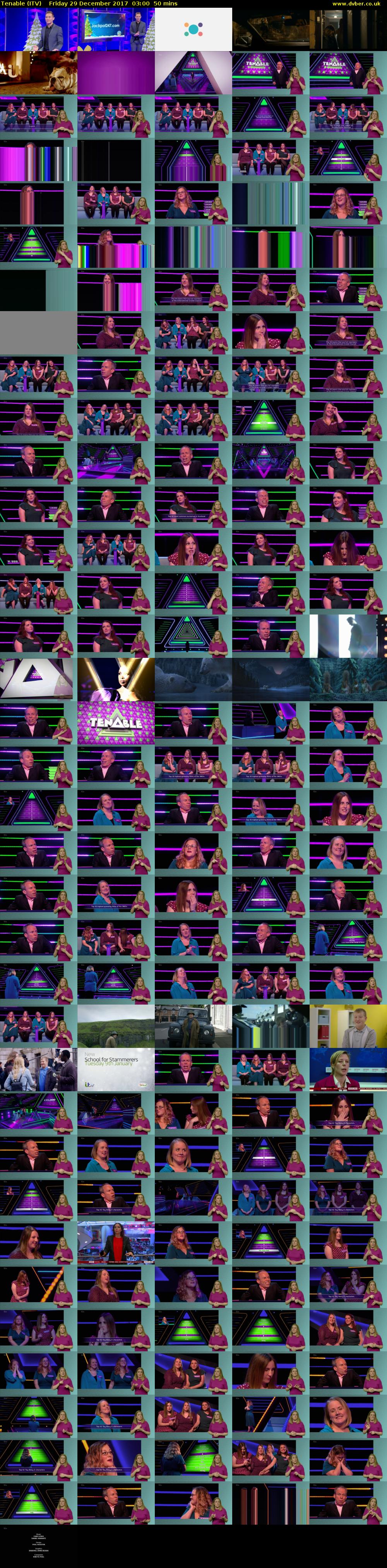 Tenable (ITV) Friday 29 December 2017 03:00 - 03:50