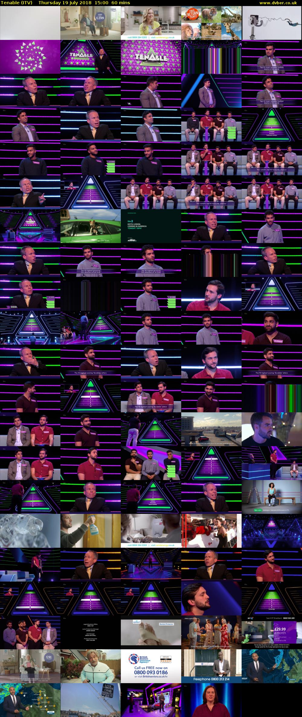 Tenable (ITV) Thursday 19 July 2018 15:00 - 16:00