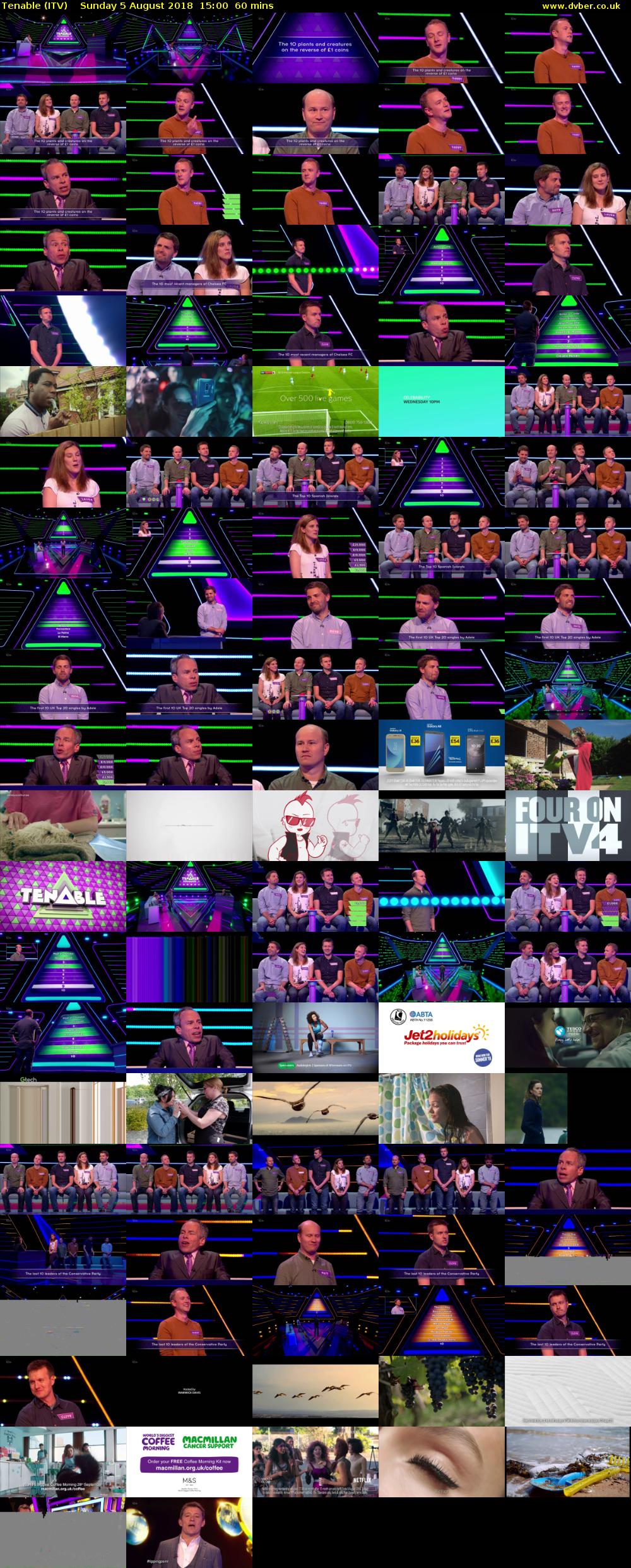 Tenable (ITV) Sunday 5 August 2018 15:00 - 16:00