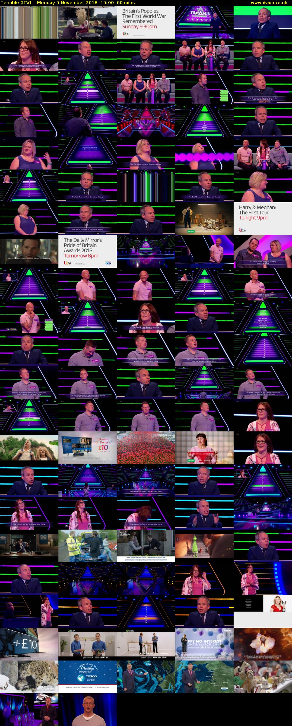 Tenable (ITV) Monday 5 November 2018 15:00 - 16:00