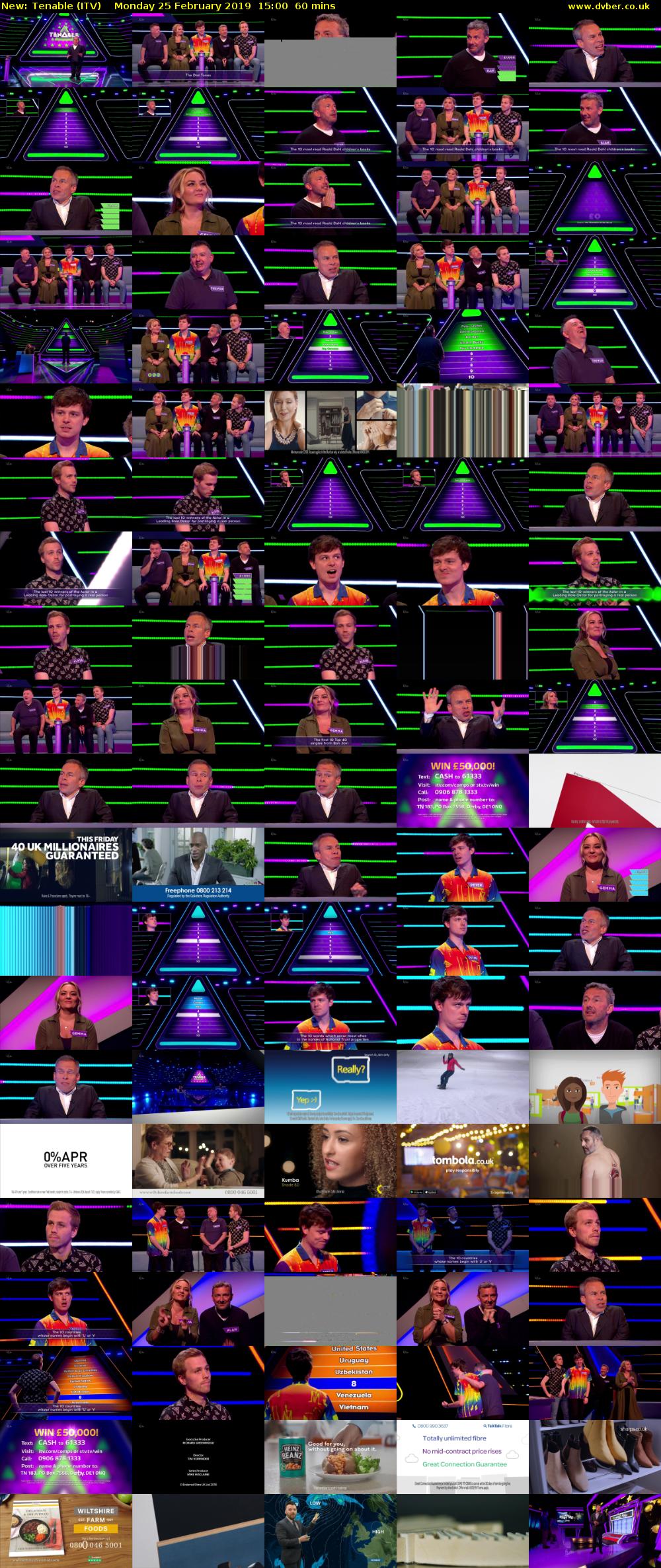 Tenable (ITV) Monday 25 February 2019 15:00 - 16:00