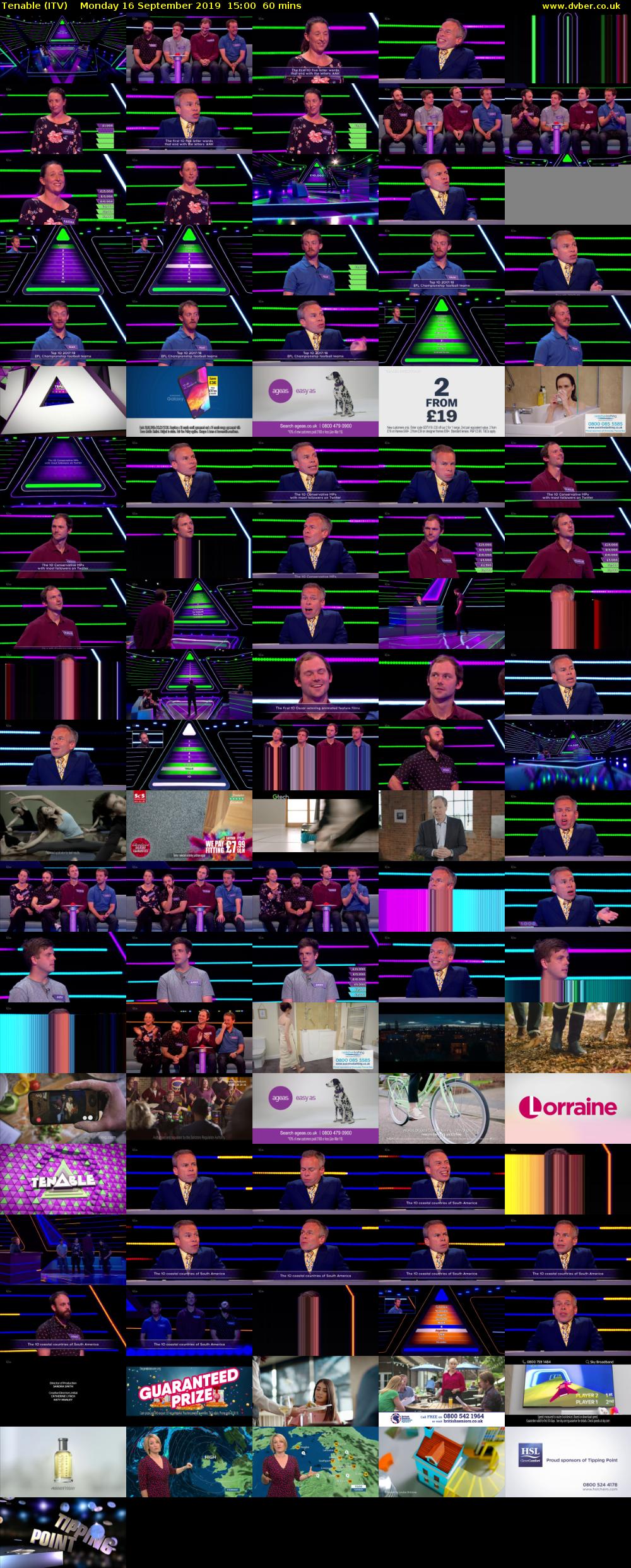 Tenable (ITV) Monday 16 September 2019 15:00 - 16:00