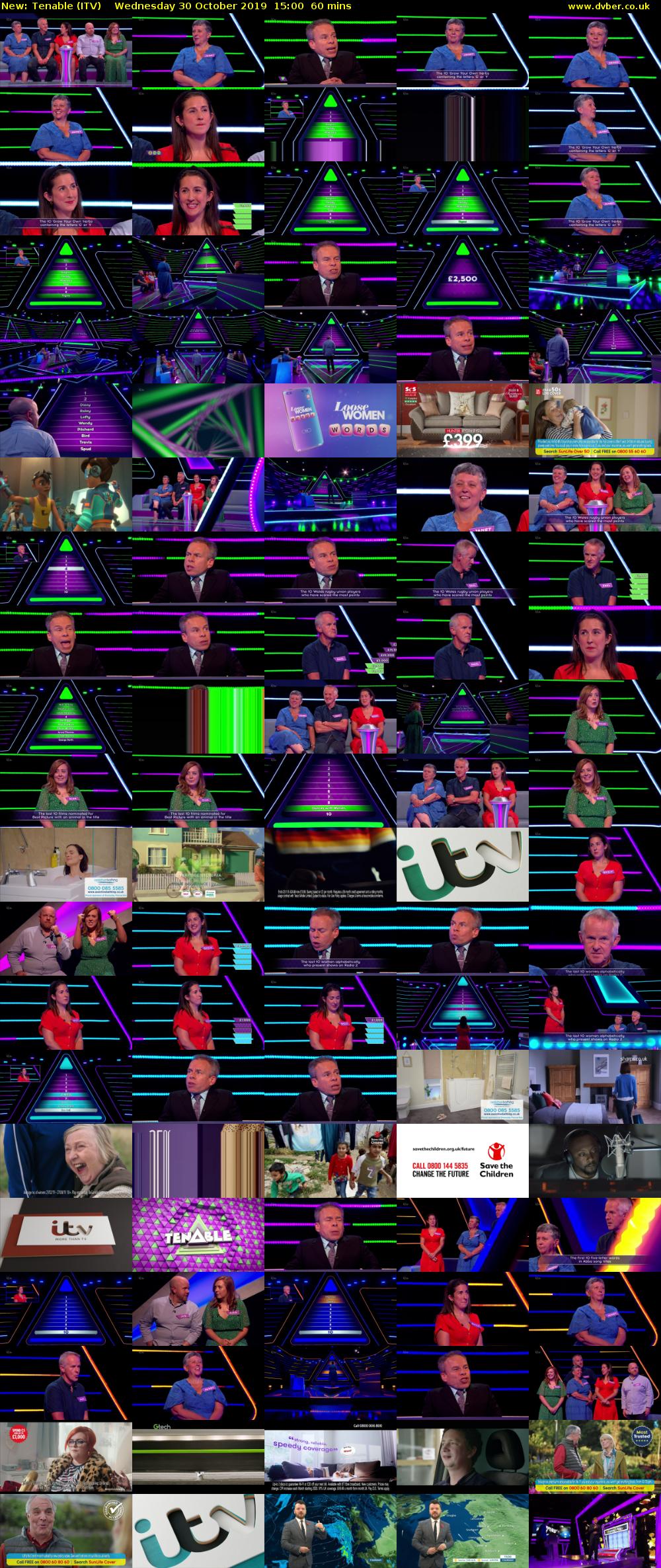 Tenable (ITV) Wednesday 30 October 2019 15:00 - 16:00