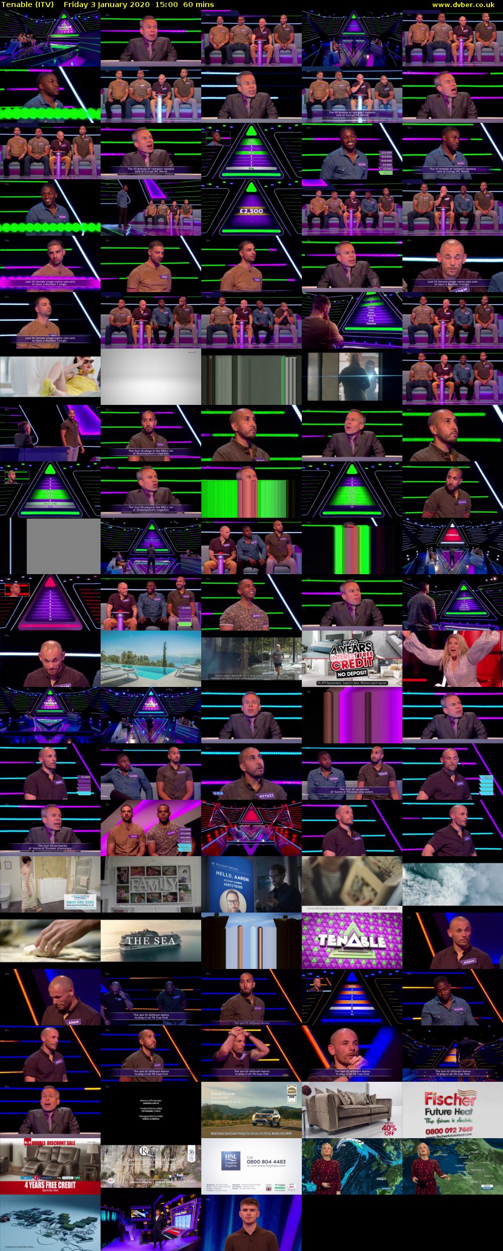 Tenable (ITV) Friday 3 January 2020 15:00 - 16:00