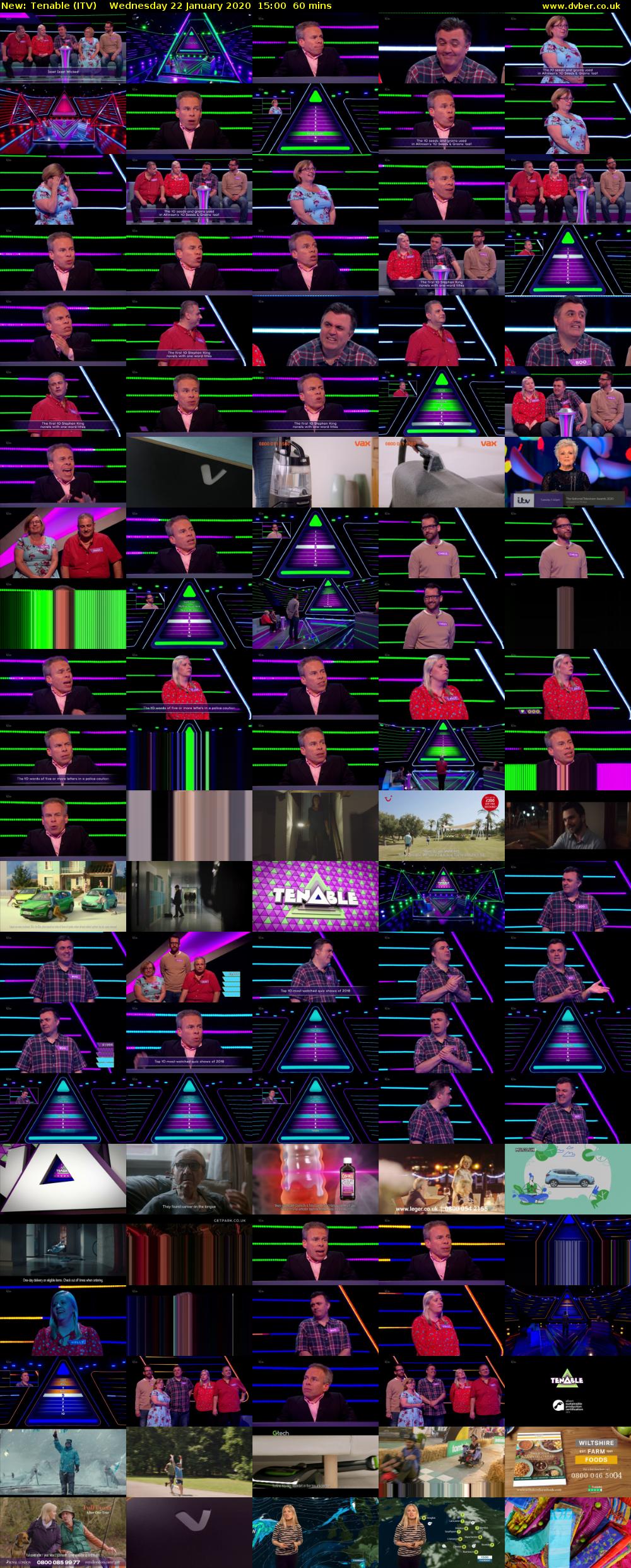 Tenable (ITV) Wednesday 22 January 2020 15:00 - 16:00