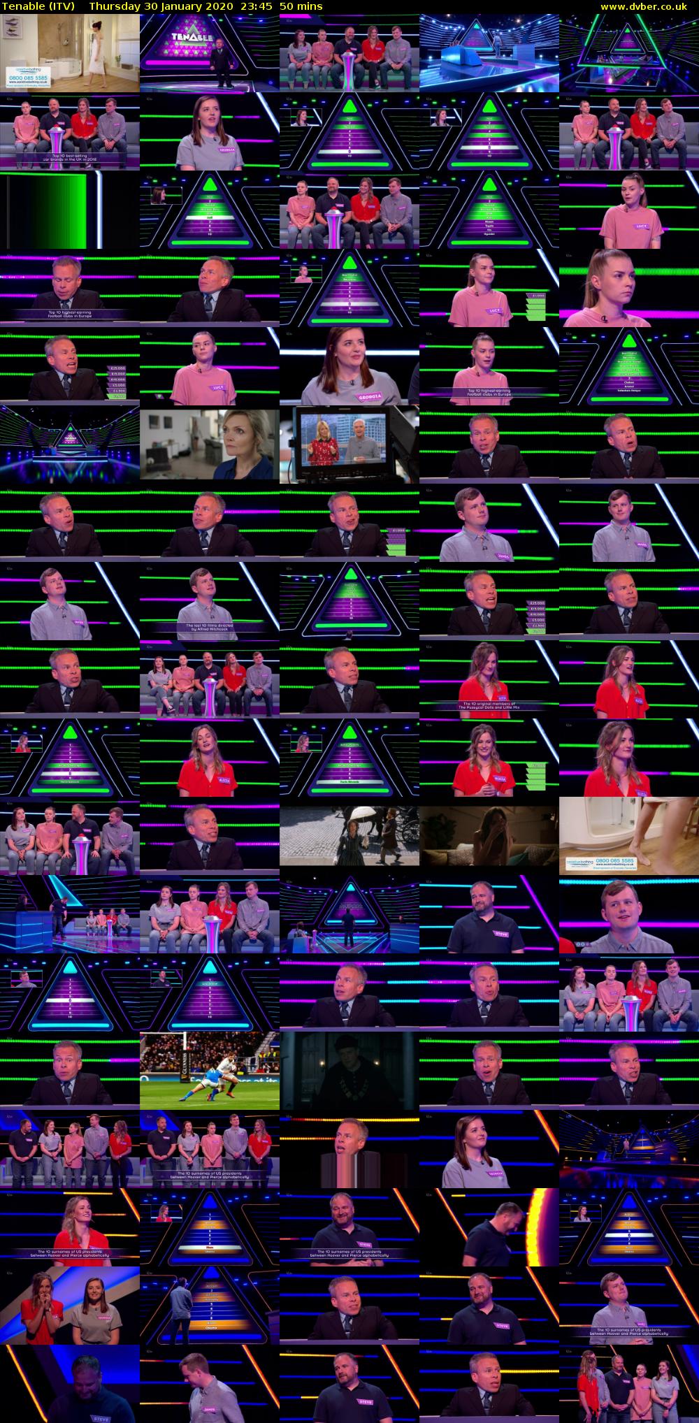 Tenable (ITV) Thursday 30 January 2020 23:45 - 00:35
