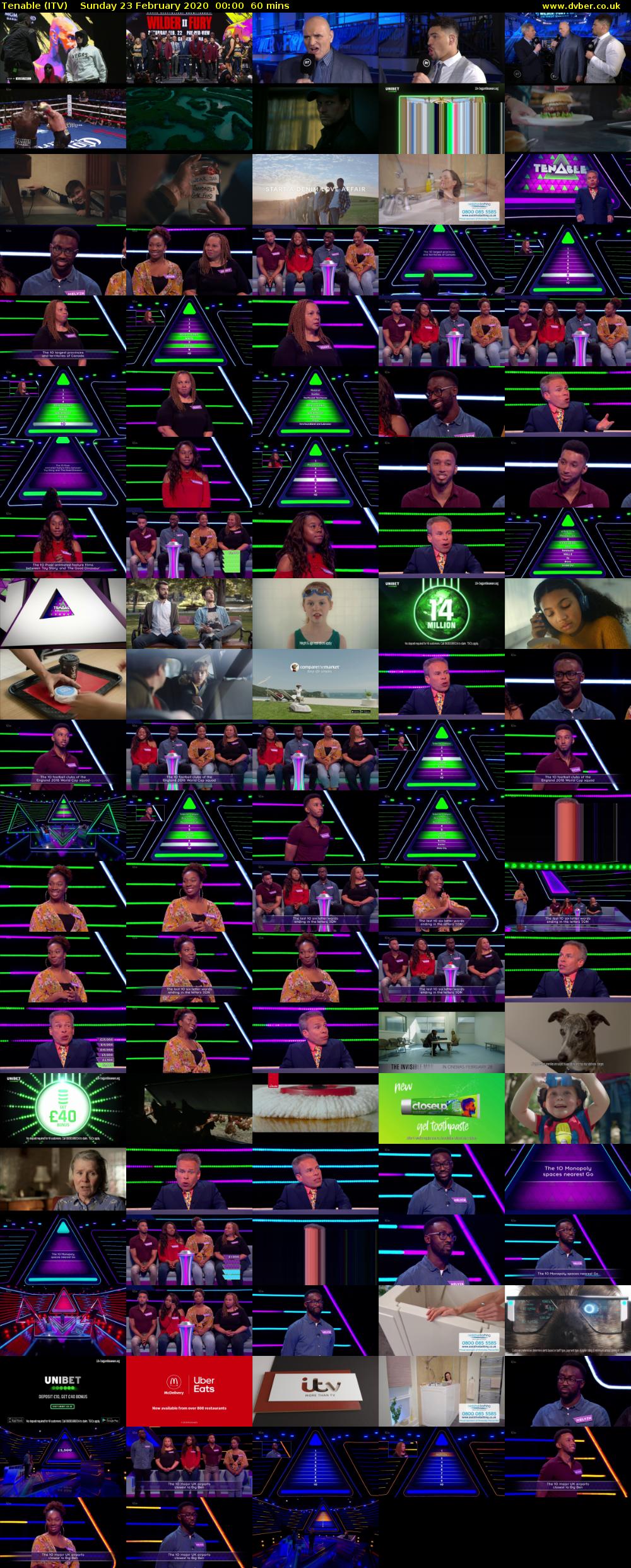 Tenable (ITV) Sunday 23 February 2020 00:00 - 01:00
