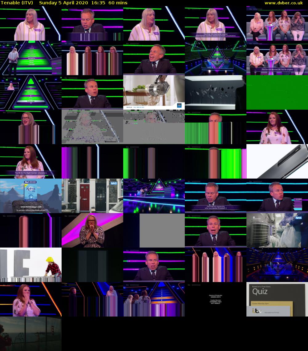 Tenable (ITV) Sunday 5 April 2020 16:35 - 17:35