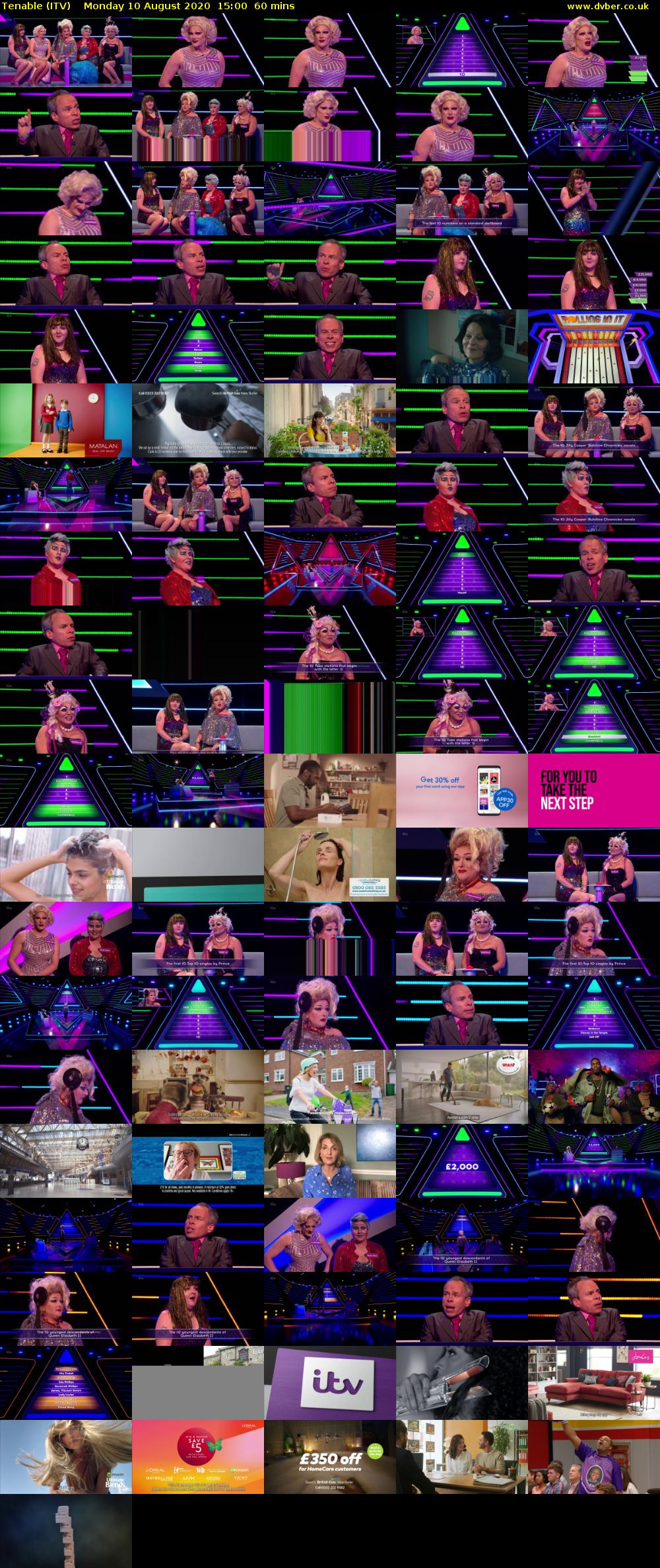 Tenable (ITV) Monday 10 August 2020 15:00 - 16:00