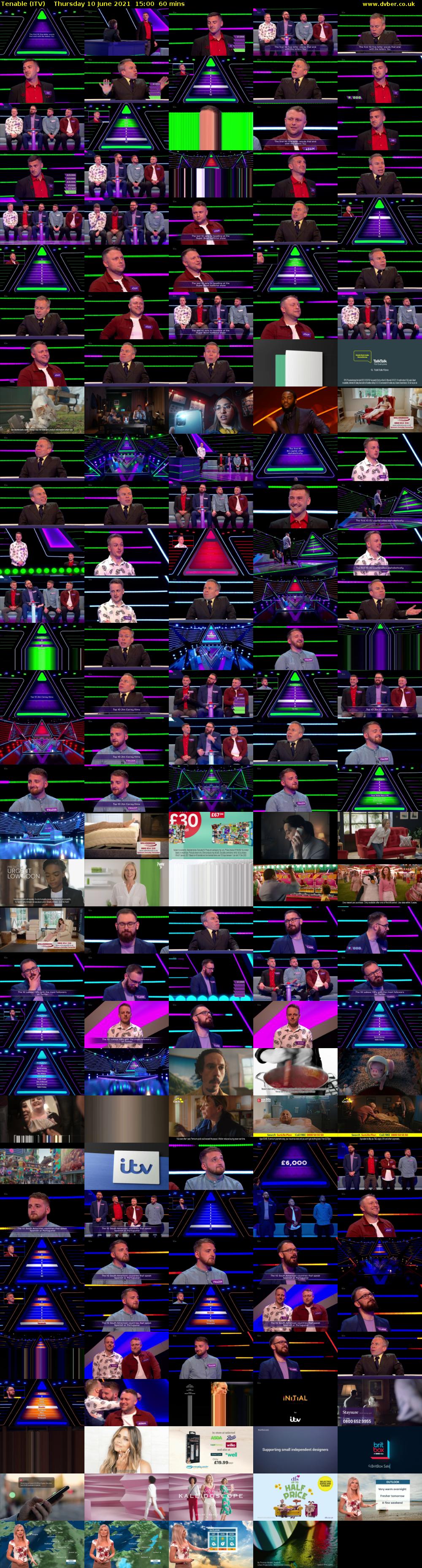 Tenable (ITV) Thursday 10 June 2021 15:00 - 16:00