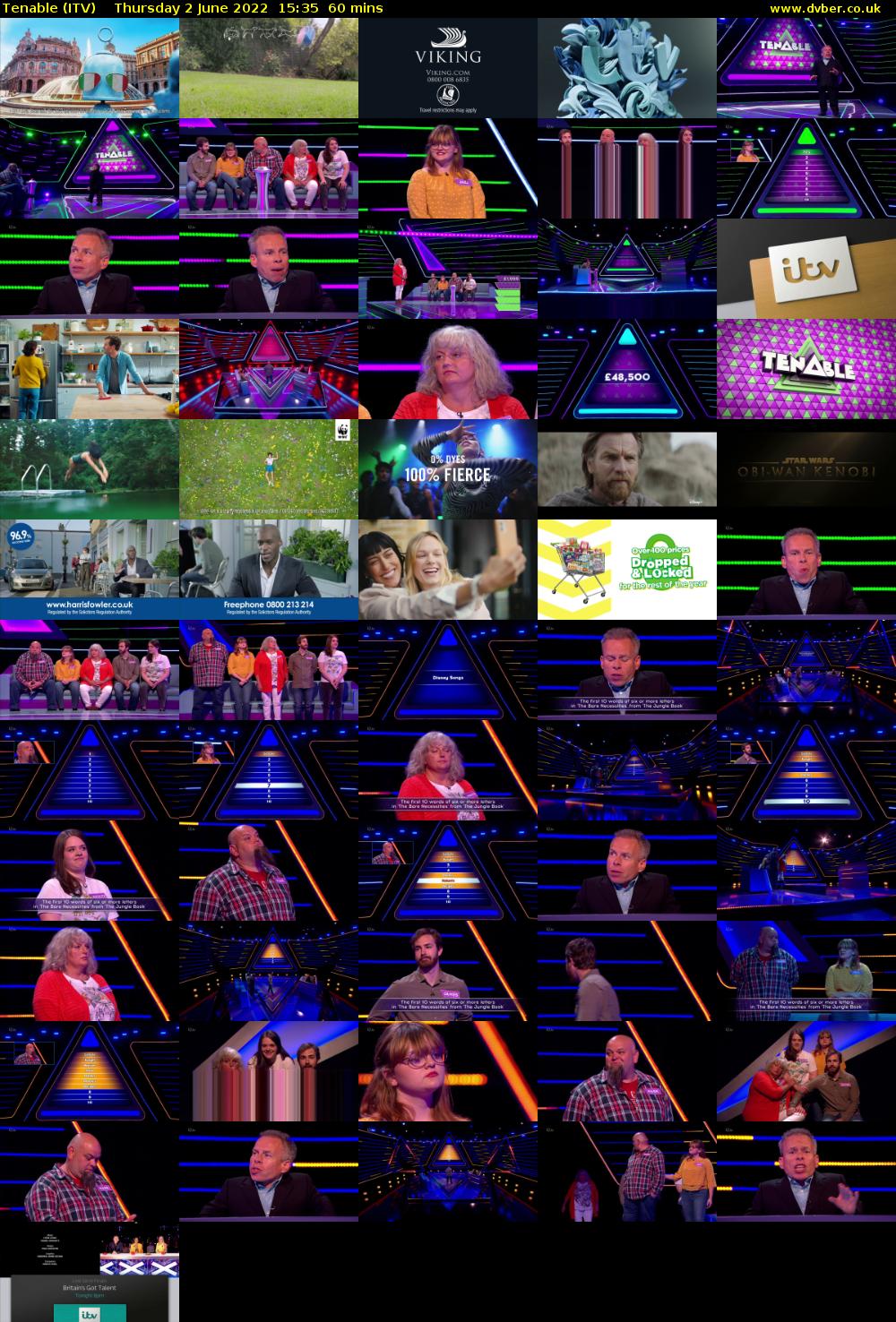 Tenable (ITV) Thursday 2 June 2022 15:35 - 16:35