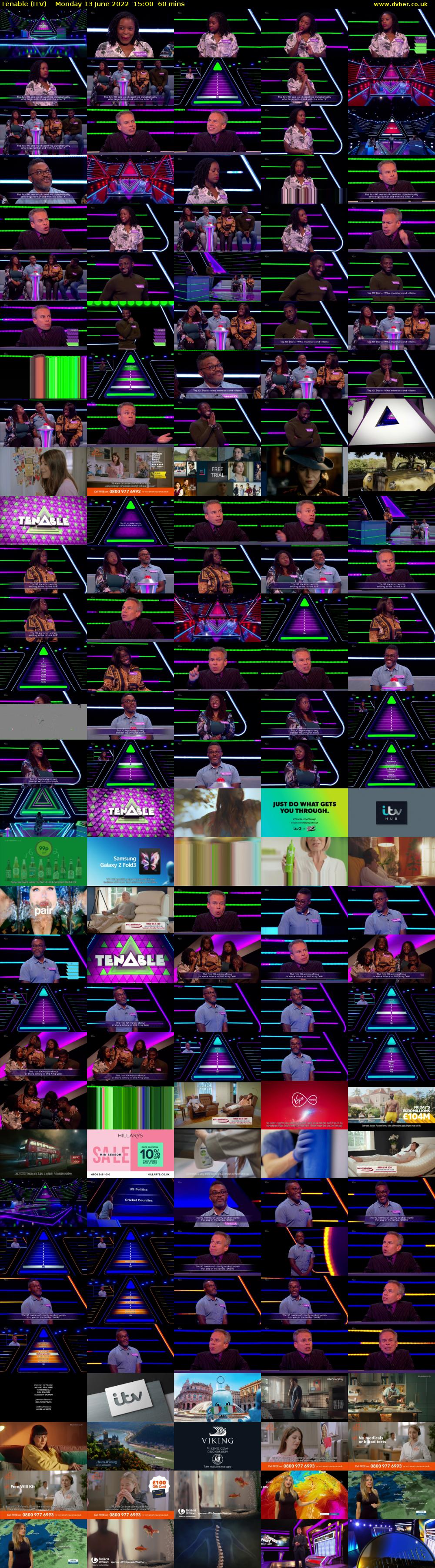 Tenable (ITV) Monday 13 June 2022 15:00 - 16:00
