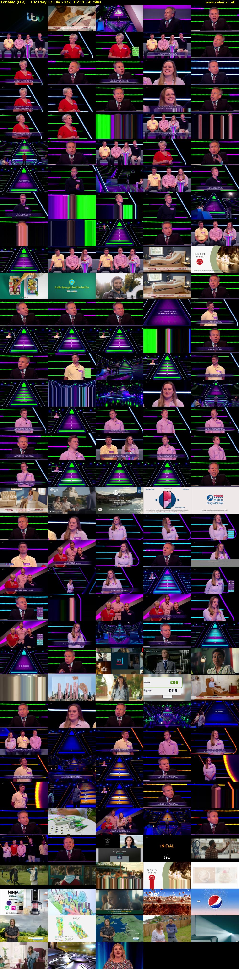 Tenable (ITV) Tuesday 12 July 2022 15:00 - 16:00