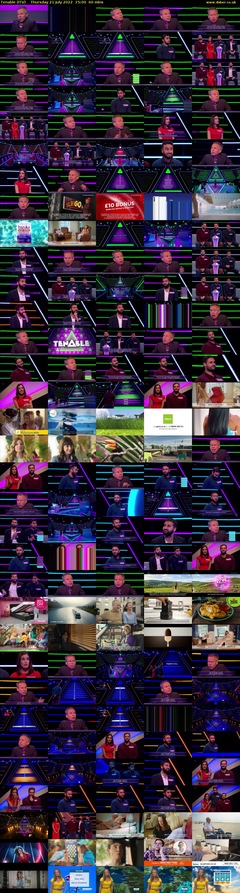 Tenable (ITV) Thursday 21 July 2022 15:00 - 16:00