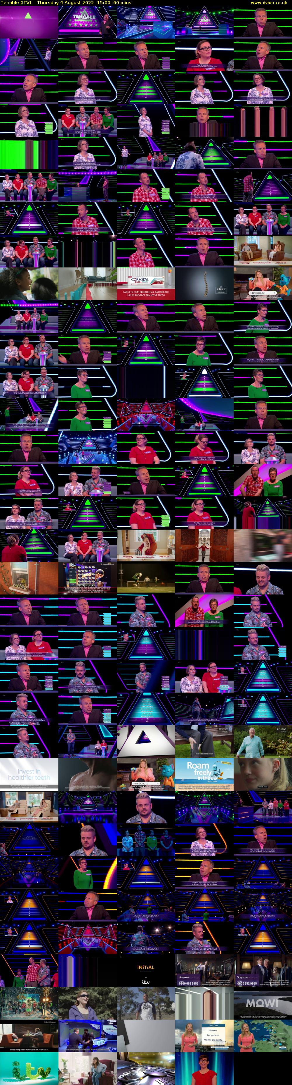 Tenable (ITV) Thursday 4 August 2022 15:00 - 16:00