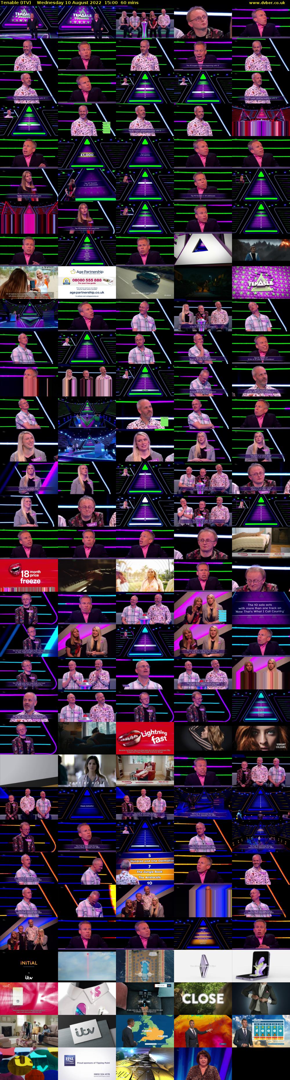 Tenable (ITV) Wednesday 10 August 2022 15:00 - 16:00