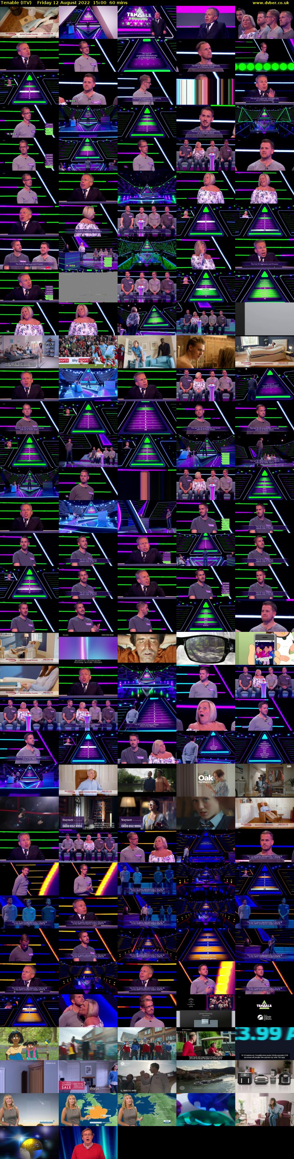 Tenable (ITV) Friday 12 August 2022 15:00 - 16:00