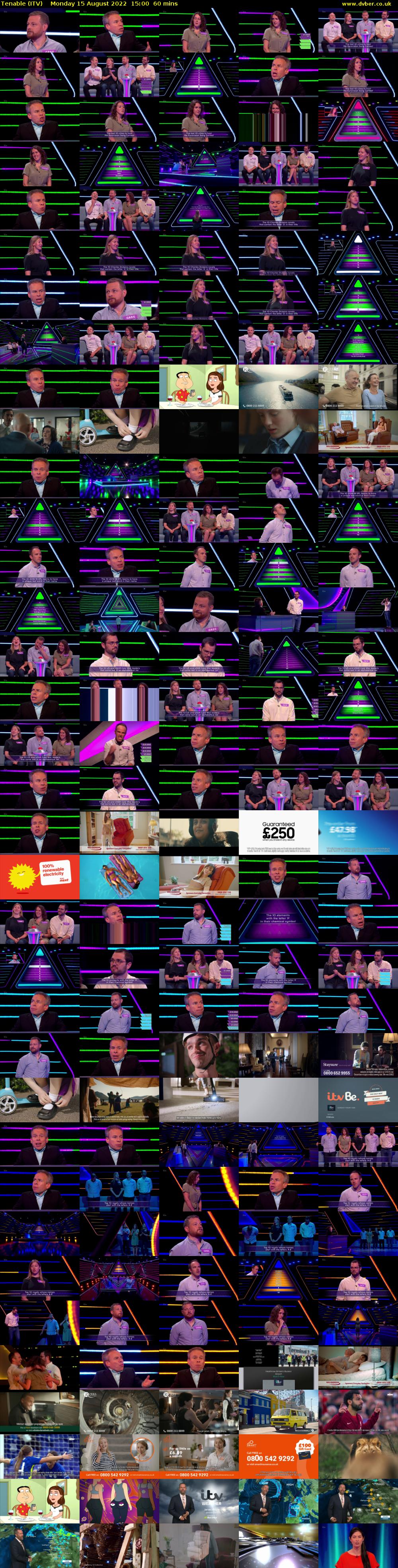 Tenable (ITV) Monday 15 August 2022 15:00 - 16:00