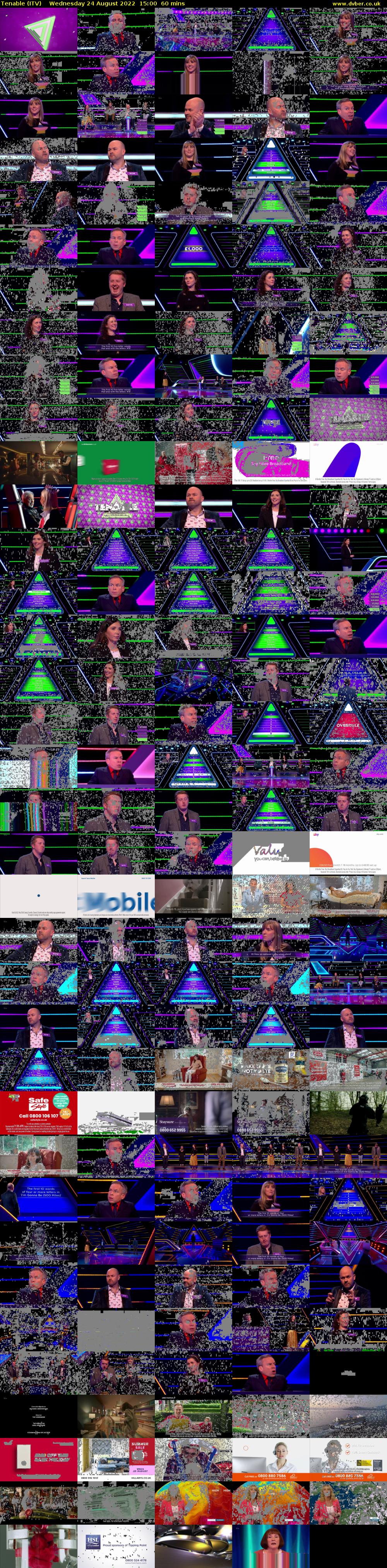 Tenable (ITV) Wednesday 24 August 2022 15:00 - 16:00