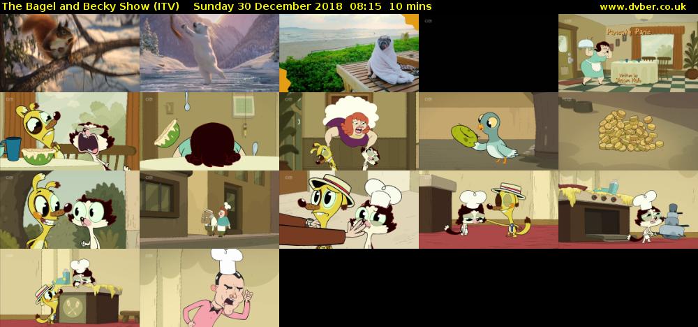The Bagel and Becky Show (ITV) Sunday 30 December 2018 08:15 - 08:25