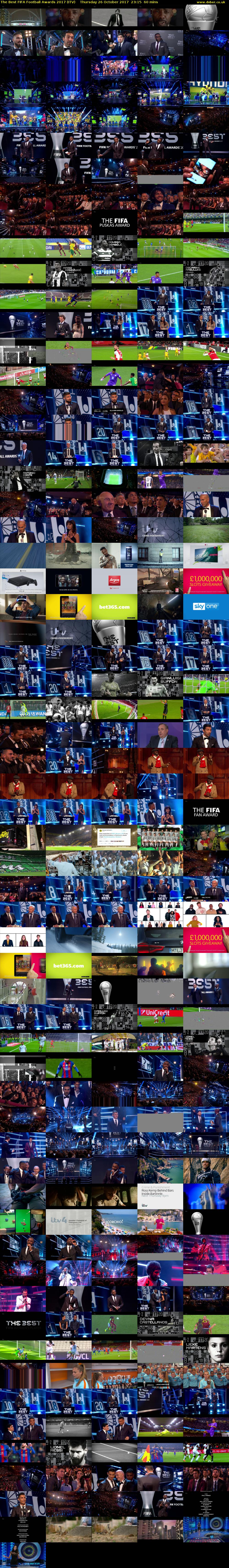 The Best FIFA Football Awards 2017 (ITV) Thursday 26 October 2017 23:15 - 00:15