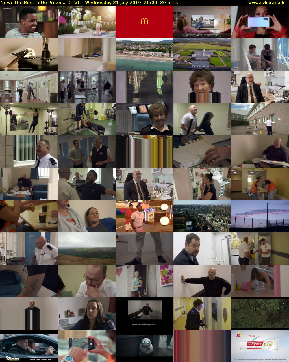 The Best Little Prison... (ITV) Wednesday 31 July 2019 20:00 - 20:30