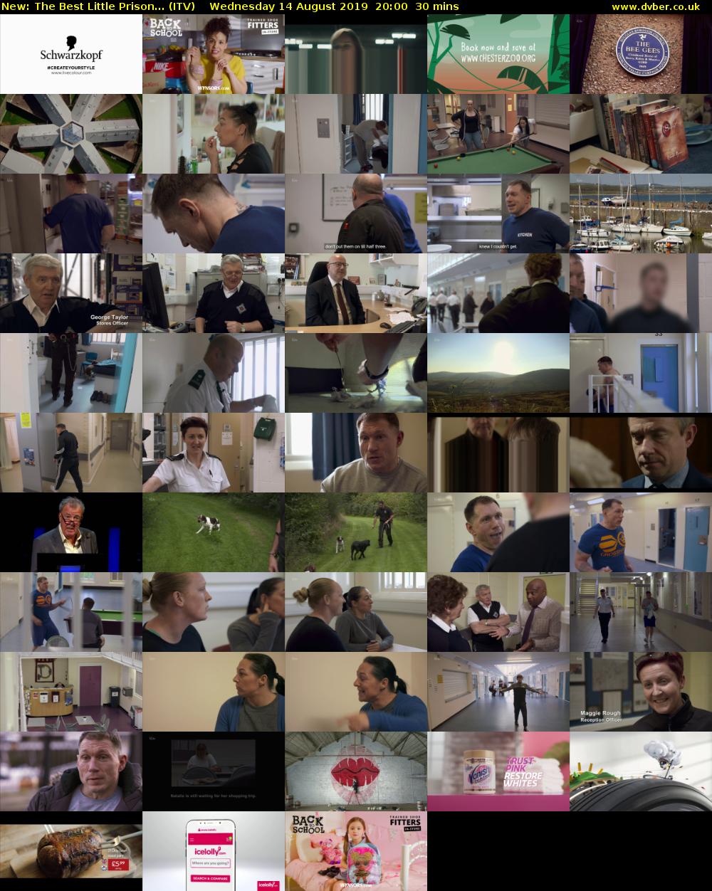 The Best Little Prison... (ITV) Wednesday 14 August 2019 20:00 - 20:30