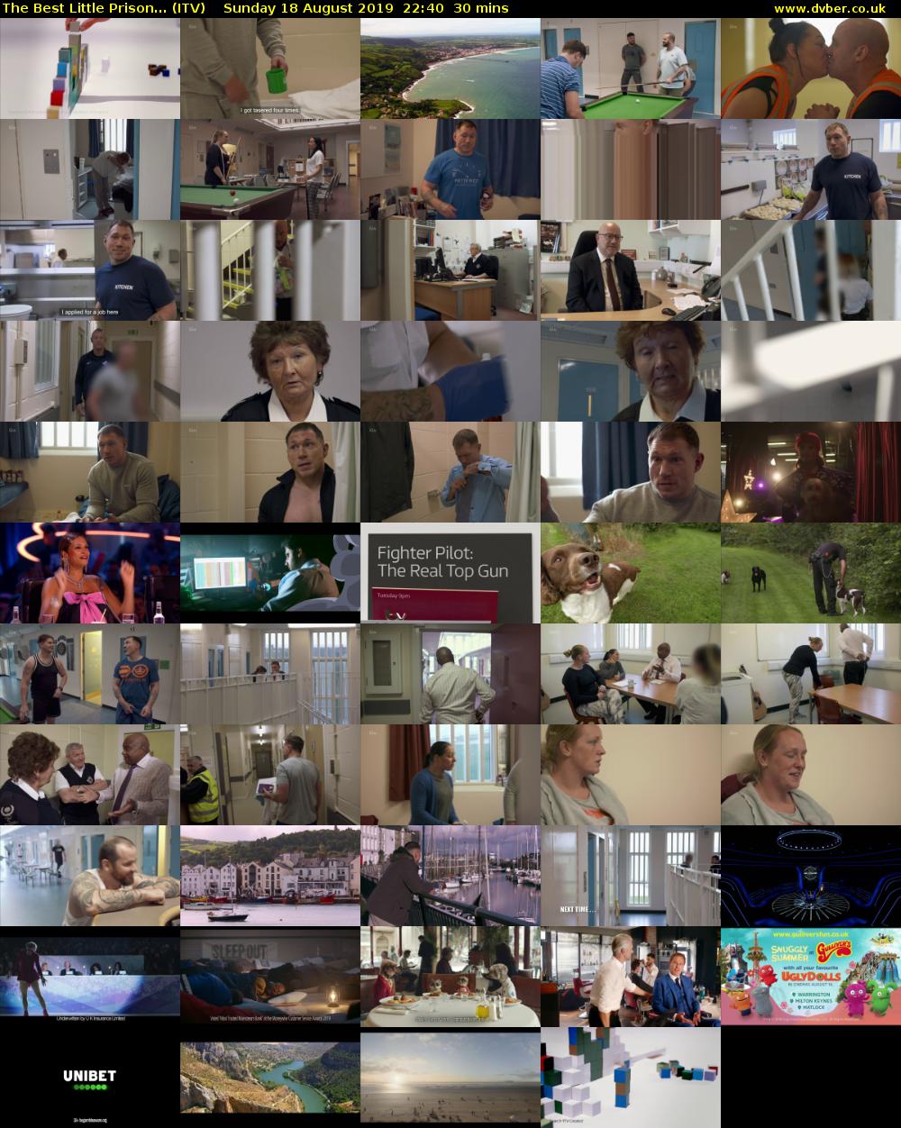 The Best Little Prison... (ITV) Sunday 18 August 2019 22:40 - 23:10