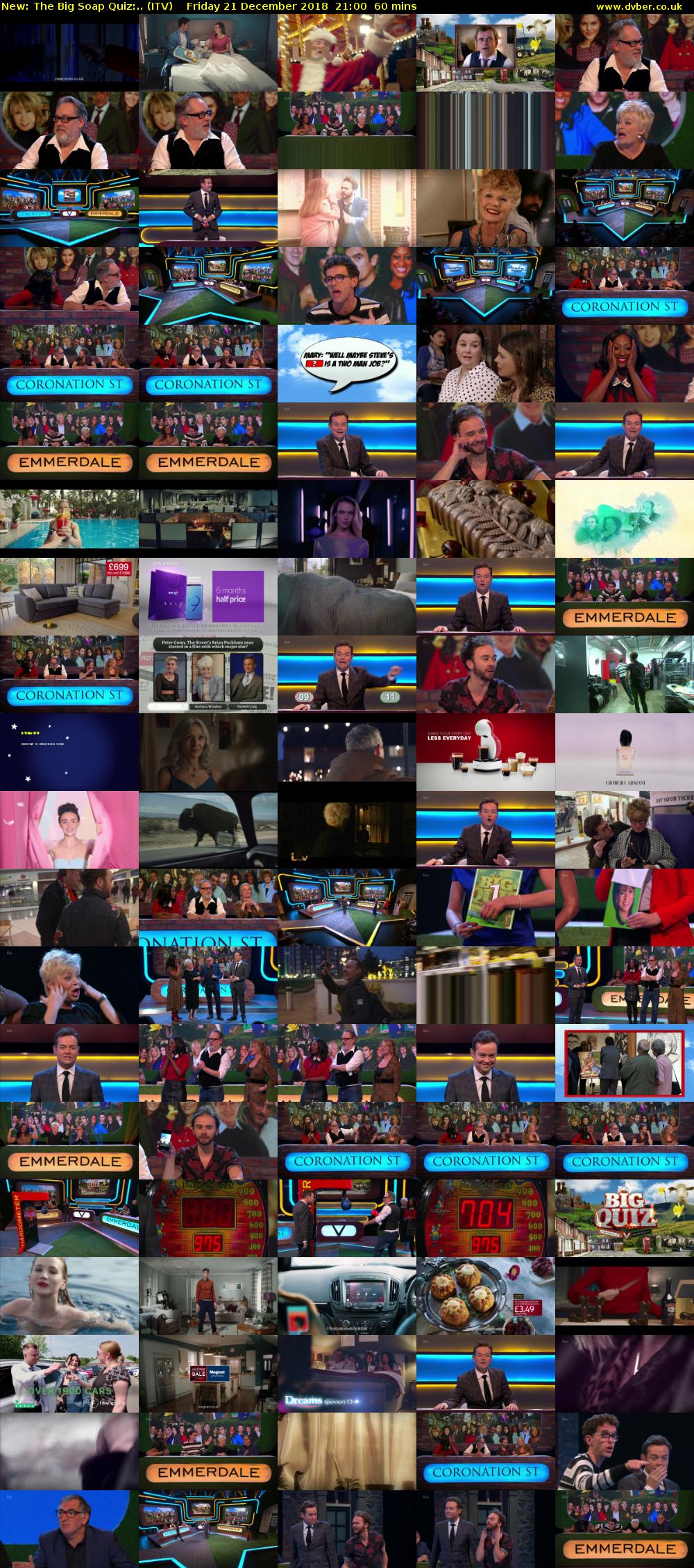 The Big Soap Quiz:.. (ITV) Friday 21 December 2018 21:00 - 22:00