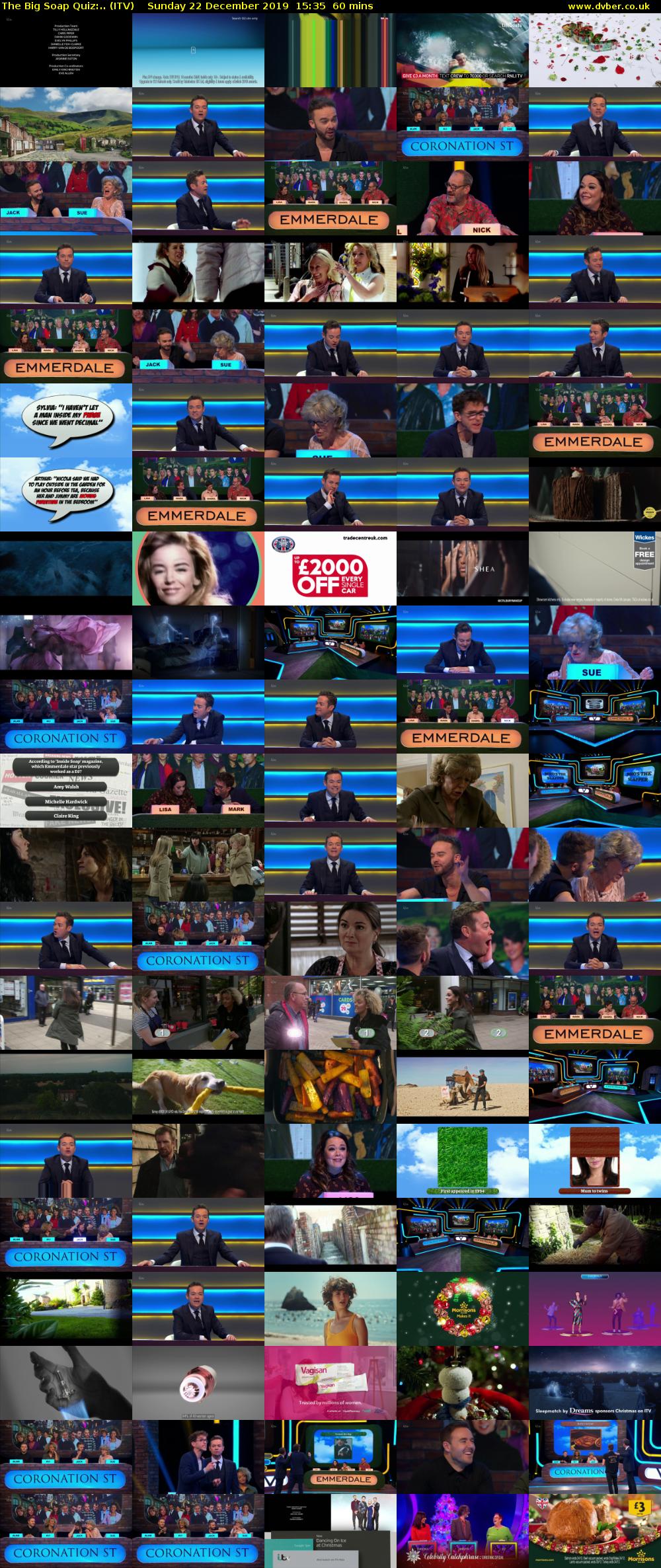The Big Soap Quiz:.. (ITV) Sunday 22 December 2019 15:35 - 16:35