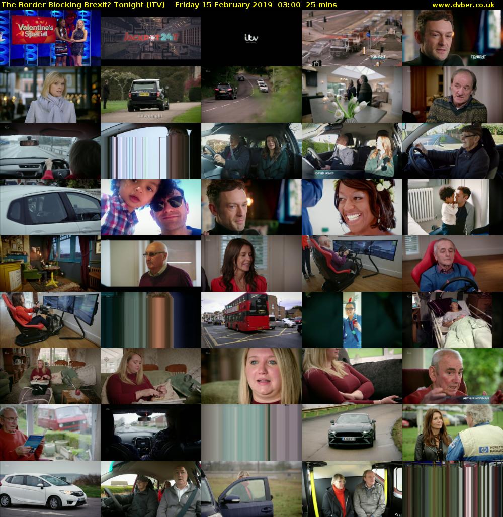 The Border Blocking Brexit? Tonight (ITV) Friday 15 February 2019 03:00 - 03:25