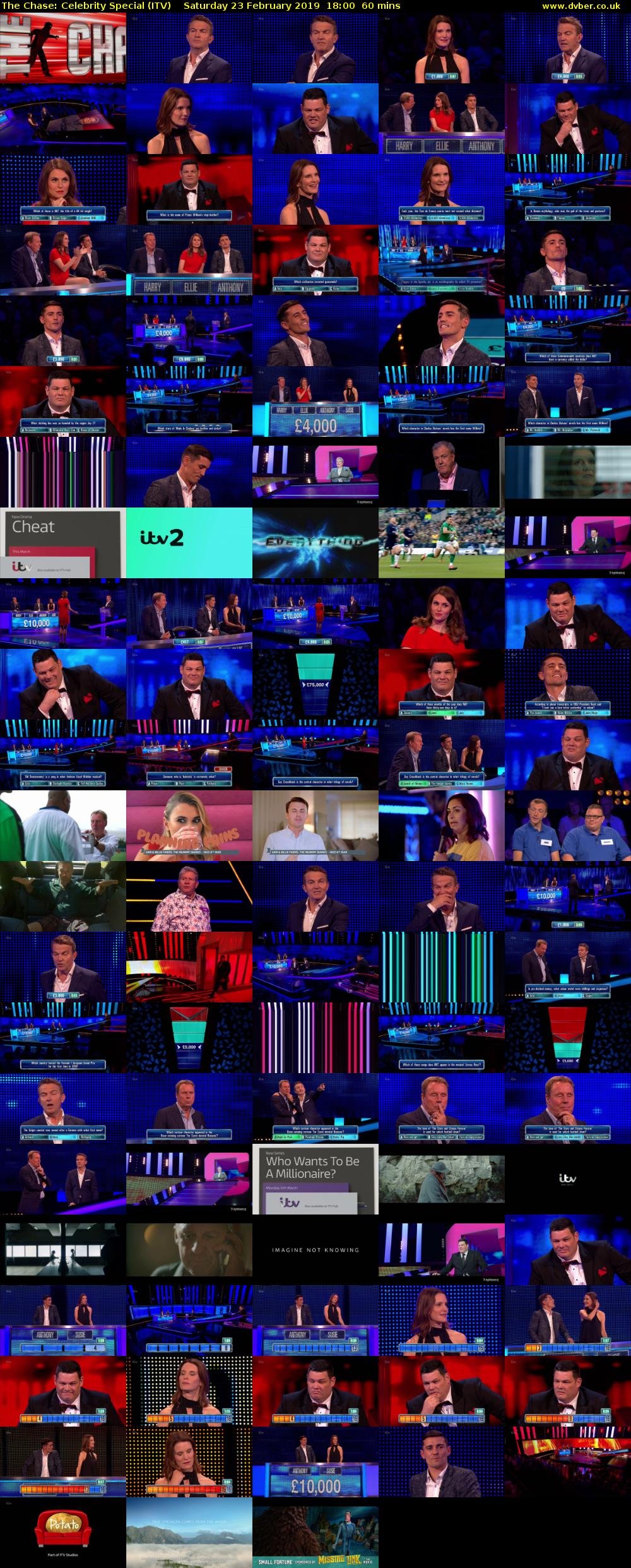 The Chase: Celebrity Special (ITV) Saturday 23 February 2019 18:00 - 19:00