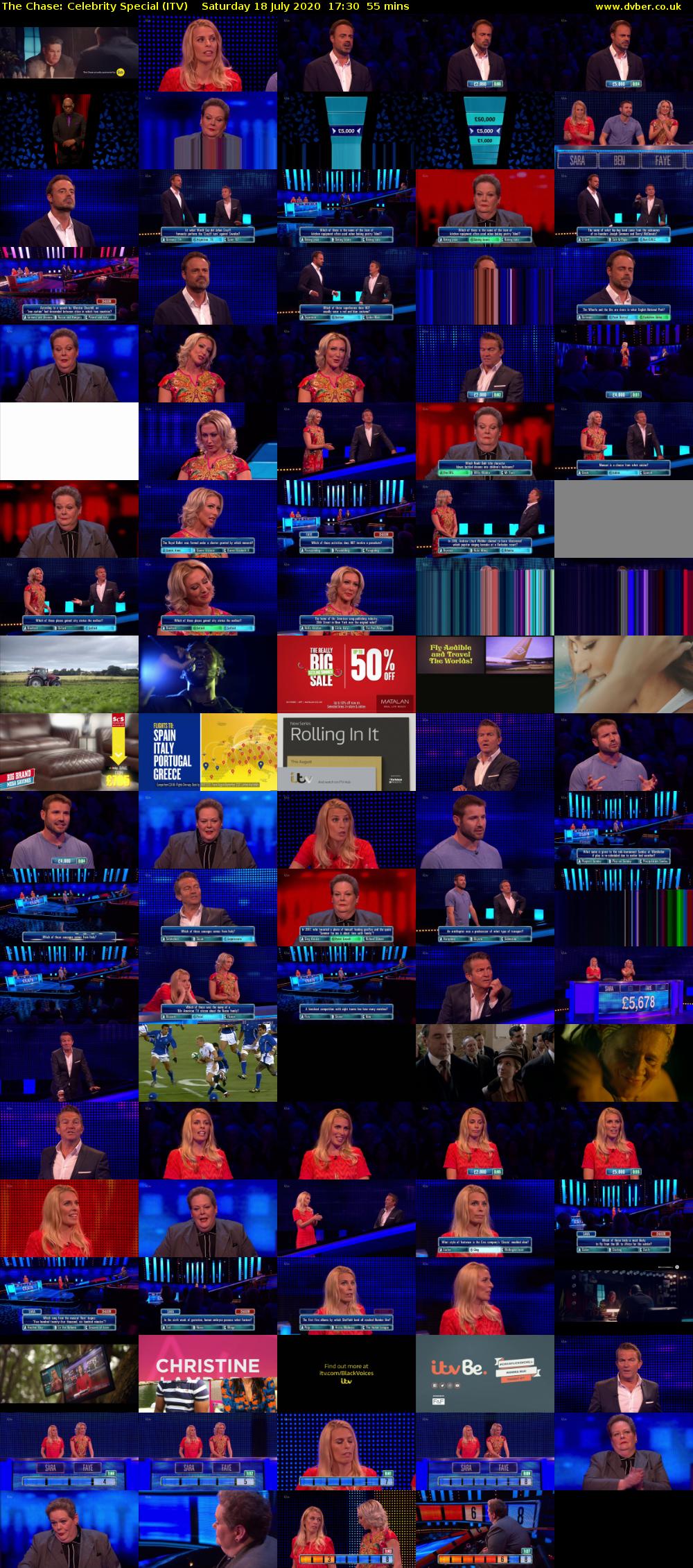 The Chase: Celebrity Special (ITV) Saturday 18 July 2020 17:30 - 18:25