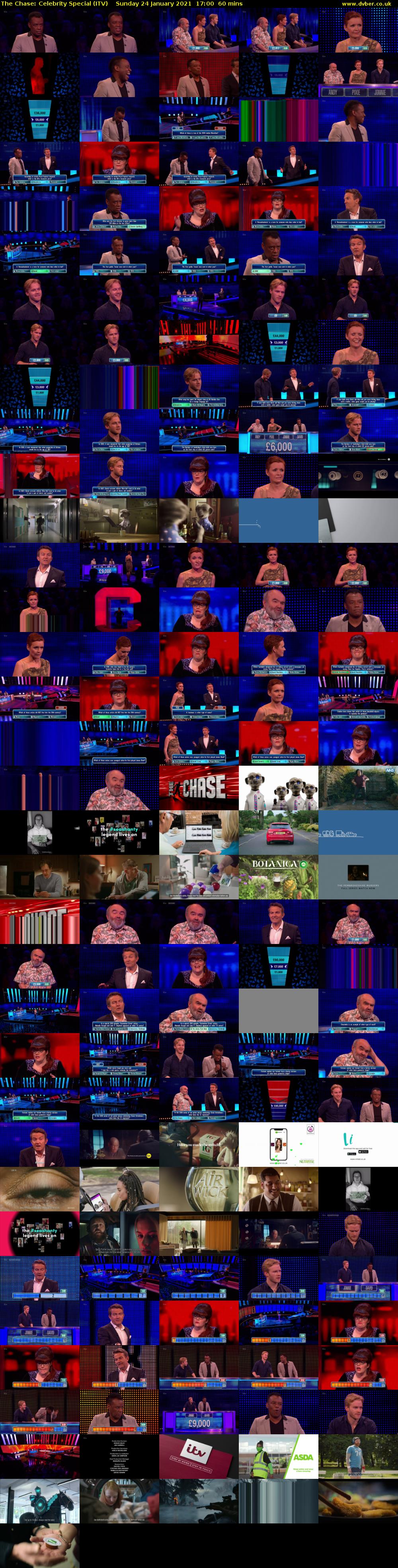 The Chase: Celebrity Special (ITV) Sunday 24 January 2021 17:00 - 18:00