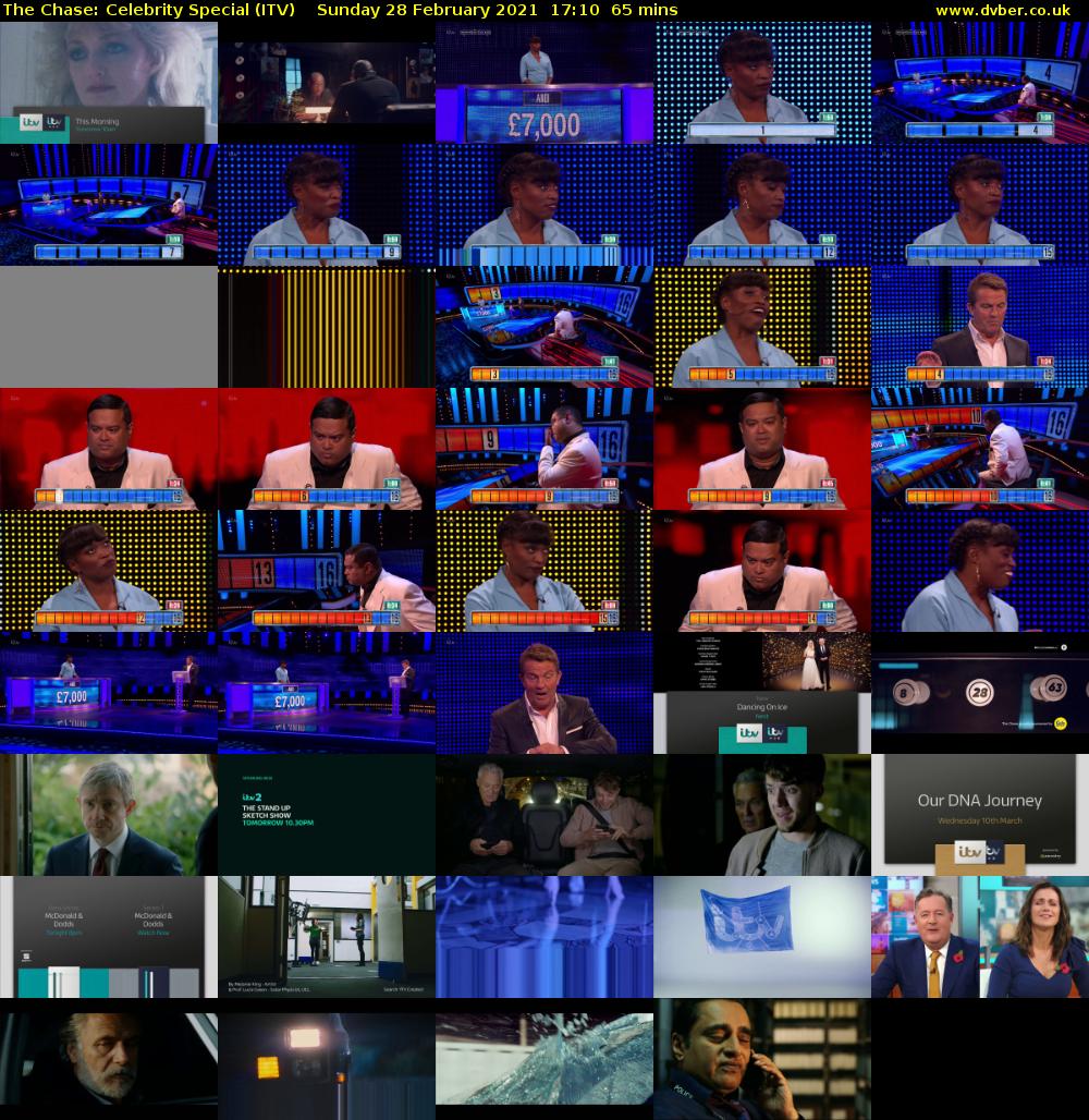 The Chase: Celebrity Special (ITV) Sunday 28 February 2021 17:10 - 18:15
