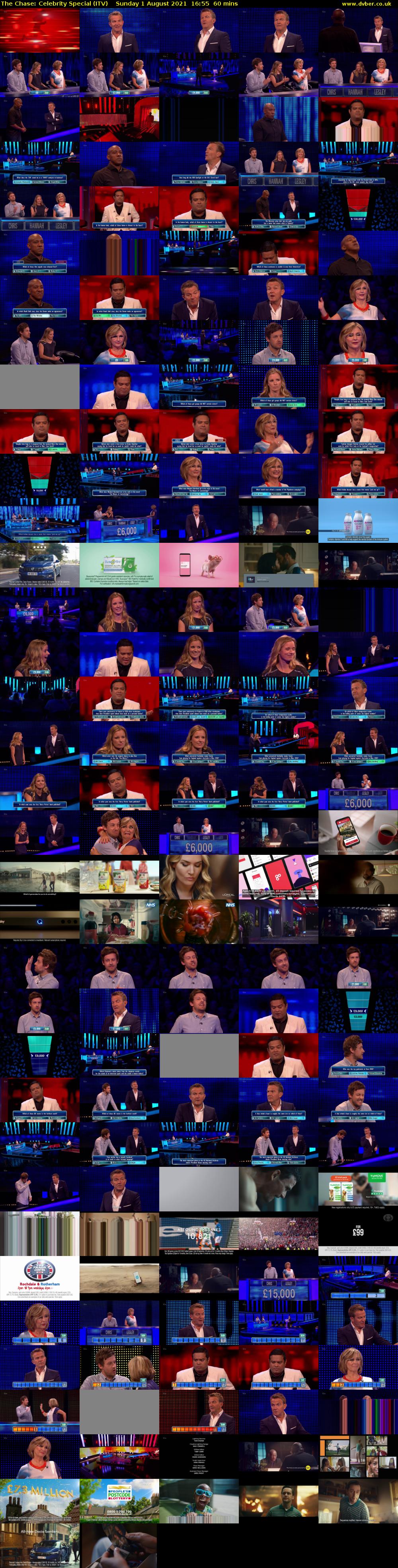 The Chase: Celebrity Special (ITV) Sunday 1 August 2021 16:55 - 17:55