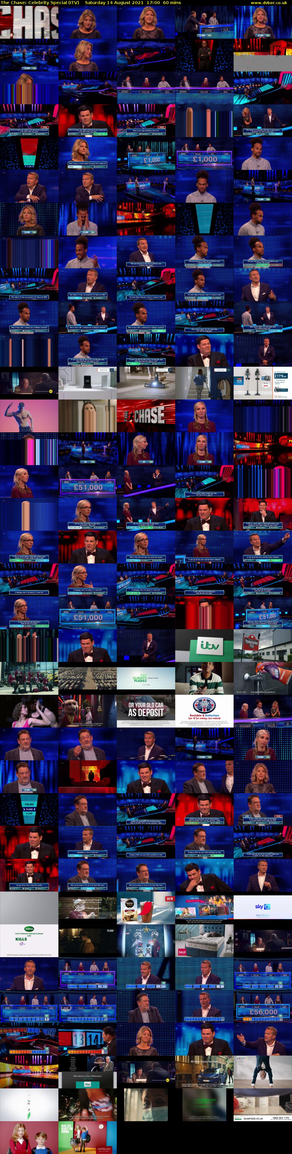 The Chase: Celebrity Special (ITV) Saturday 14 August 2021 17:00 - 18:00