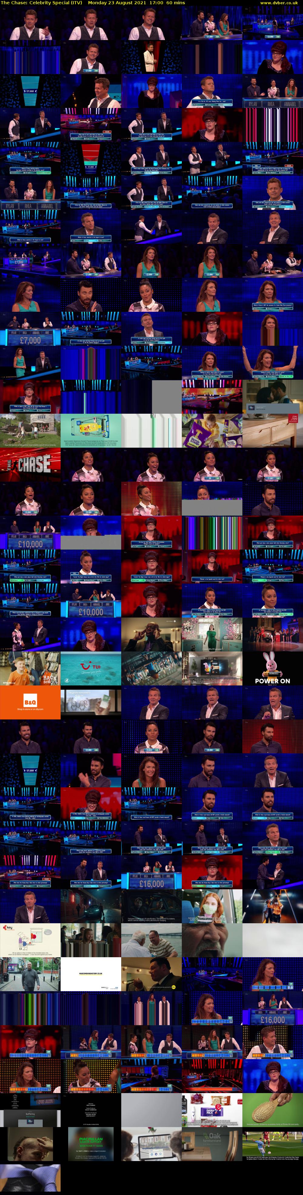 The Chase: Celebrity Special (ITV) Monday 23 August 2021 17:00 - 18:00
