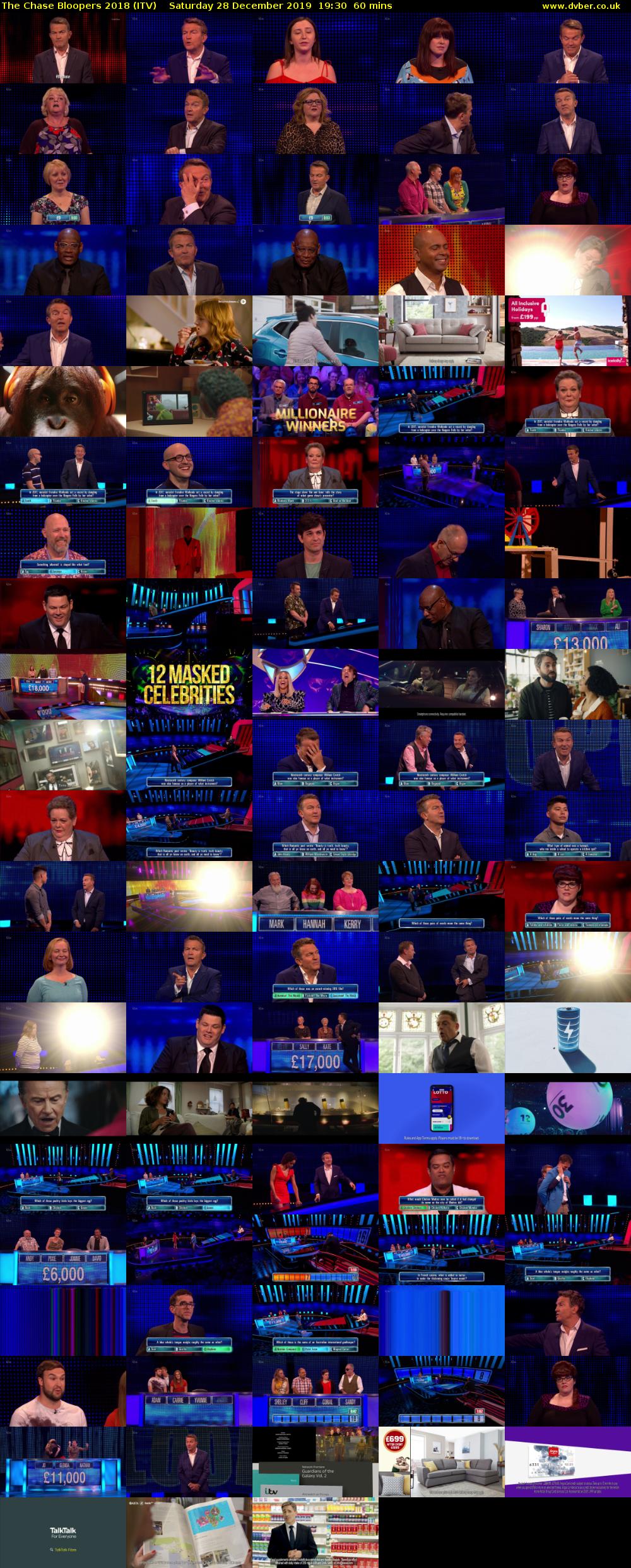 The Chase Bloopers 2018 (ITV) Saturday 28 December 2019 19:30 - 20:30
