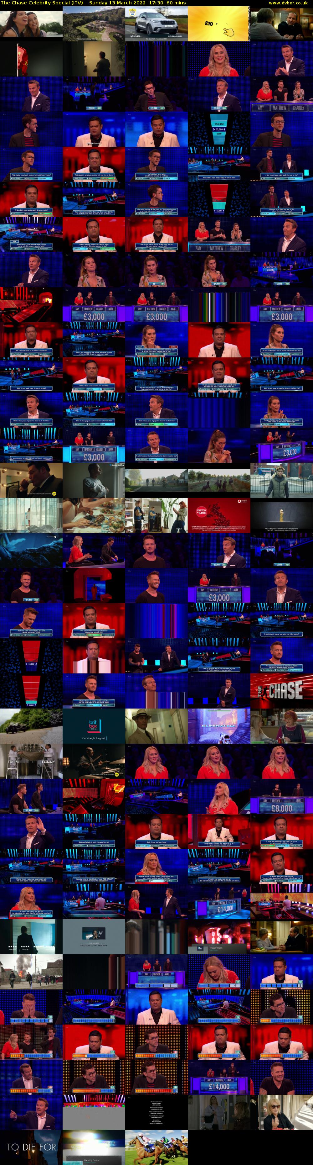 The Chase Celebrity Special (ITV) Sunday 13 March 2022 17:30 - 18:30