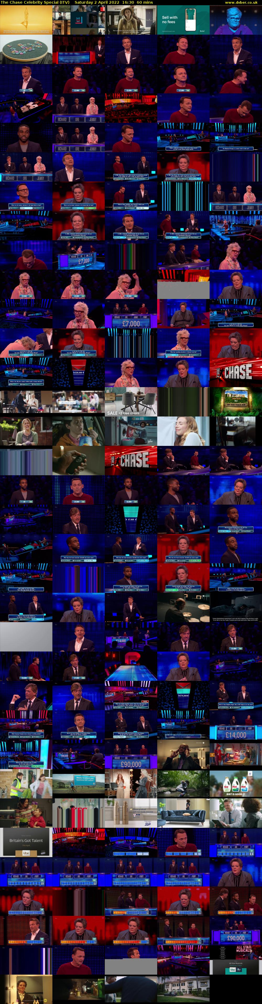 The Chase Celebrity Special (ITV) Saturday 2 April 2022 16:30 - 17:30