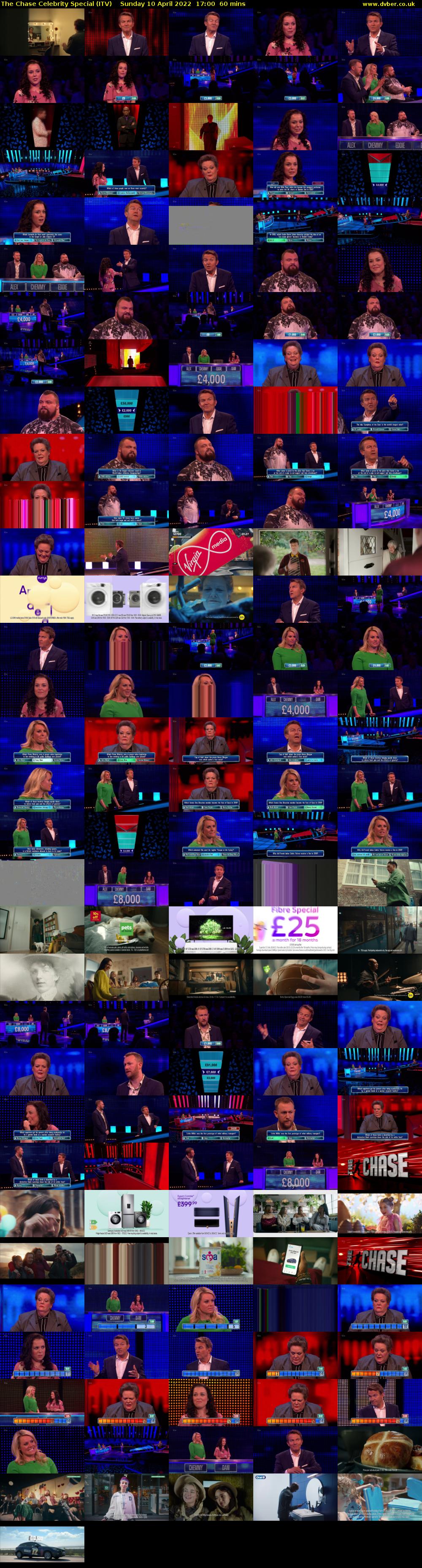 The Chase Celebrity Special (ITV) Sunday 10 April 2022 17:00 - 18:00