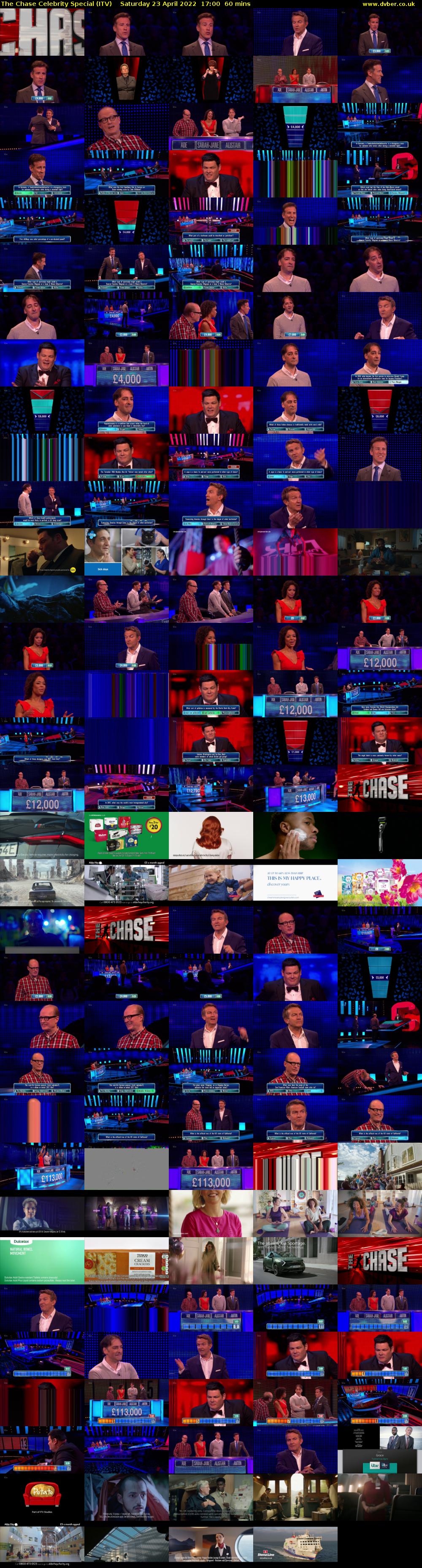 The Chase Celebrity Special (ITV) Saturday 23 April 2022 17:00 - 18:00