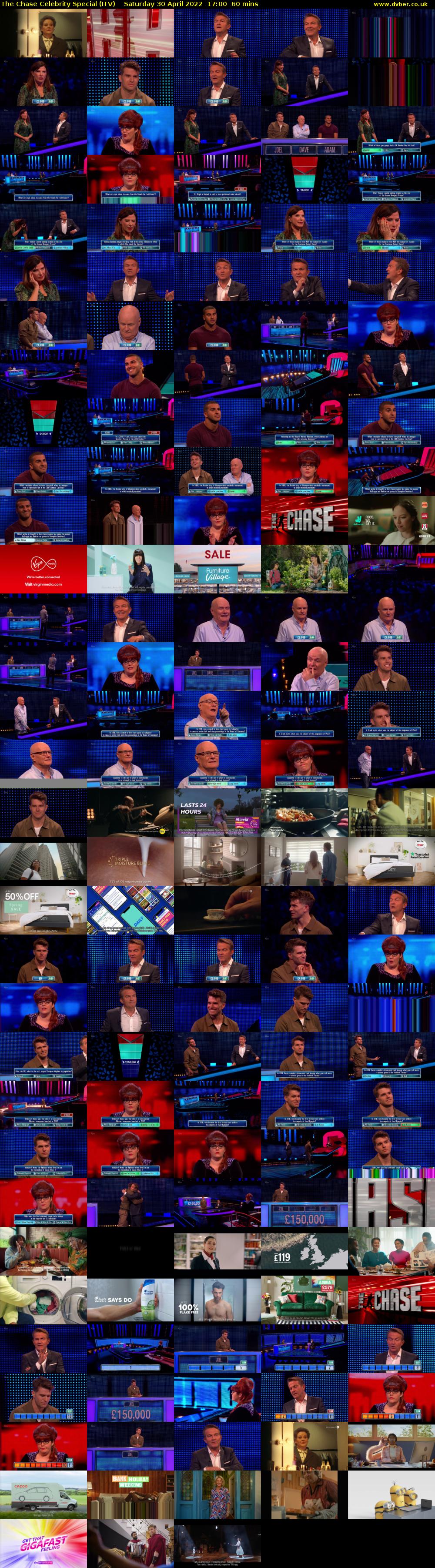 The Chase Celebrity Special (ITV) Saturday 30 April 2022 17:00 - 18:00